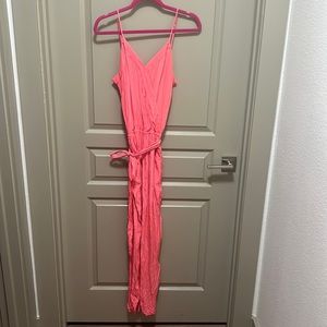 Alice & Trixie Silk Orange Jumpsuit with Tie Waist